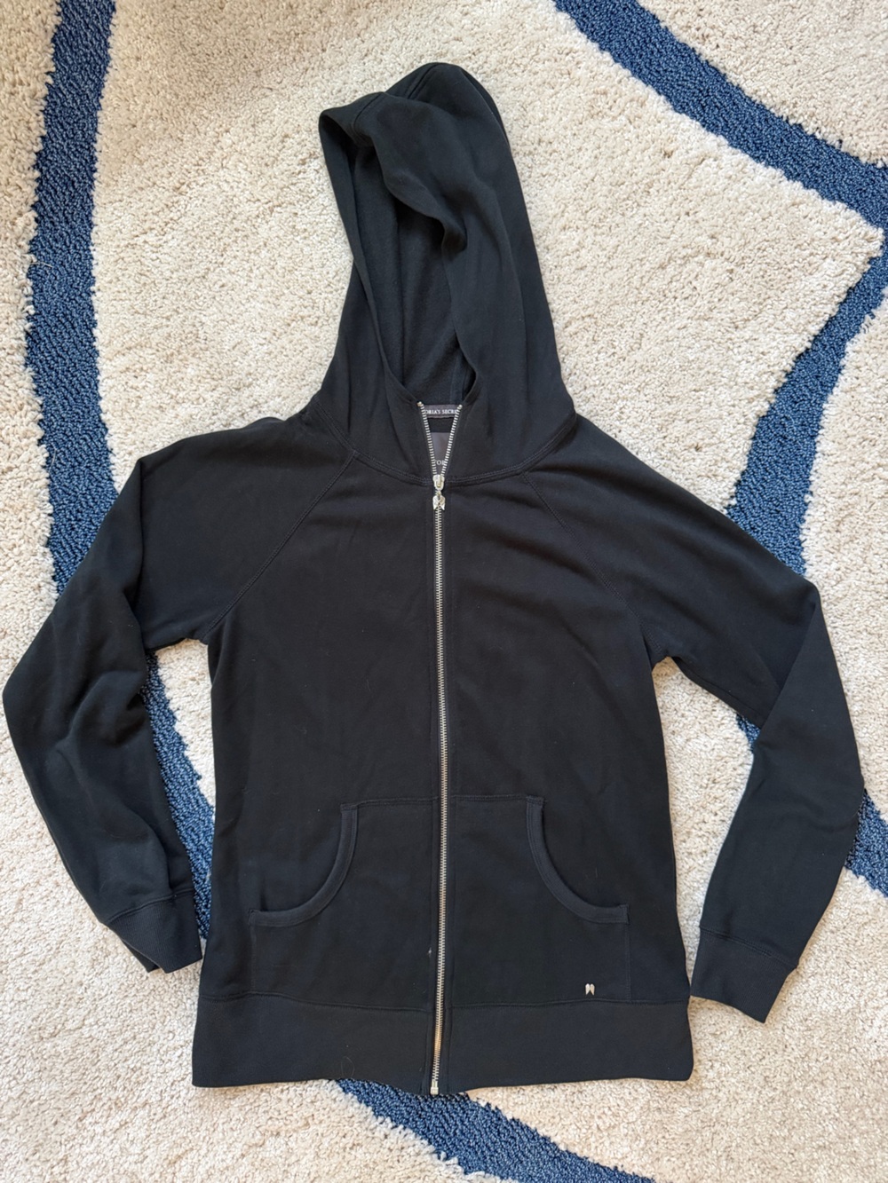Victoria's Secret Black Zip-Up Hoodie Sweater